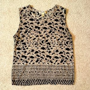 Pleat Pleat by Rafael, Brown & Black Blouse, size L